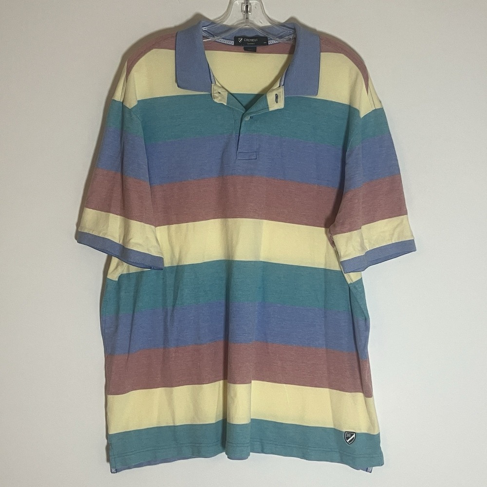 Daniel Cremieux‎ Polo Shirt Mens XLT Multicolor Striped Cotton Classic Comfort